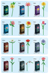 Hot nhựa mini xây dựng khối đồ chơi rõ ràng hoa gạch cho trẻ em và người lớn Quà Tặng tự làm - Product Image 6