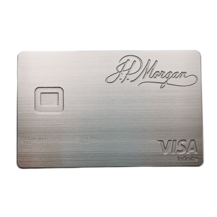 Cartão de crédito de Alta Qualidade Slot de Metal em Branco com Chip Jpmorgan Chase Metal Amor Impressão Digital Plated Business Gift 0.8mm CN;GUA