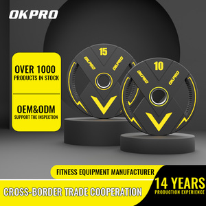 OKPRO Fábrica Gimnasio Fitness Logotipo Personalizado 5 <span class=keywords><strong>10</strong></span> 15 20 25 <span class=keywords><strong>KG</strong></span> Discos de levantamiento de <span class=keywords><strong>pesas</strong></span> Peso libre Barbell Placas de peso para uso en el gimnasio - Product Image 5