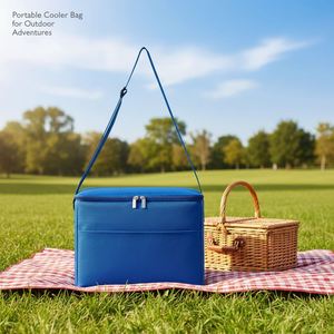 Sac isotherme pour pique-nique, sac à déjeuner de voyage en plein air avec longues bretelles - Product Image 6