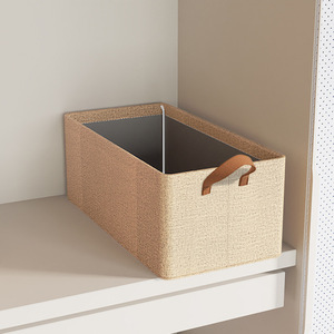 Lemari pakaian lipat, kotak penyimpanan Linen katun dengan bingkai baja & pegangan untuk lemari mainan dapat ditumpuk pengatur pakaian 26L - Product Image 2