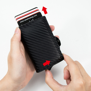 Tarjetero minimalista de <span class=keywords><strong>fibra</strong></span> de carbono Rfid, billetera de Metal de <span class=keywords><strong>fibra</strong></span> de carbono, billetera de aluminio inteligente, tarjetero para hombre - Product Image 2