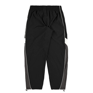 Pantaloni Casual con Elastico in Vita Personalizzati, Pantaloni da Trekking Outdoor Bicolore Neri da Uomo con Pannelli Laterali Blu e Bianchi - Product Image 6