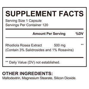 Compléments alimentaires à base de plantes Acentiallabs, extrait naturel biologique de <span class=keywords><strong>Rhodiola</strong></span> <span class=keywords><strong>Rosea</strong></span> en capsules pour l'énergie et le soutien de l'humeur - Product Image 5