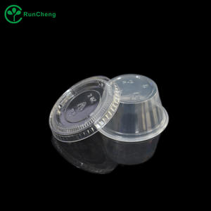 كوب صلصة بلاستيكي شفاف مستدير سعة 2 أونصة مع غطاء للاستخدام في خدمات التوصيل - Product Image 5