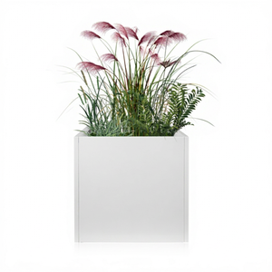 White Steel Eco-Friendly Farmhouse Square Planter Box 26-inch Indoor/Outdoor Floor Use for Garden Home & Commercial Use - Product Image 1