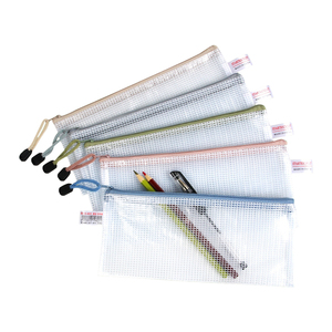 Sacchetti per forniture per ufficio in <span class=keywords><strong>PVC</strong></span> trasparente formato A6 Logo personalizzato con cerniera astuccio in plastica trasparente per strumenti scolastici - Product Image 1