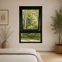 Fenêtre moderne à ouverture supérieure en aluminium, sur mesure pour salle de bain, cuisine, maison, villa, appartement, hôtel, projet de bâtiment résidentiel