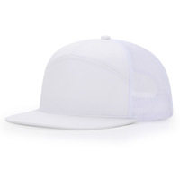 Gorra Richardson de malla a la moda para hombre y mujer, bordada, de 7 paneles, ajustable, 100% poliéster, con visera plana, estilo camionero, 2026