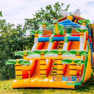 Personalizar Funcity Inflable Tres carriles Toboganes Uso comercial Gran tobogán inflable Castillo para niños y adultos - Product Image 2