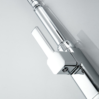 Robinet de cuisine moderne pour eau froide, monocommande, douchette 2 fonctions, flexible, finition chromée, cartouche en laiton, idéal pour hôtels