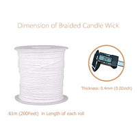 Mèche à bougie en gros de qualité supérieure mèche à bougie en coton biologique mèche en coton tressé naturel personnalisée pour la fabrication de bougies