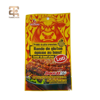 Sachet d'emballage imprimé en héliogravure BOPP/VMCPP, résistant à l'humidité, scellé sur trois côtés, avec trou de suspension pour les snacks épicés en bâtonnets
