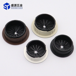 <b>Round</b> Cable Hole Cover For Desk 6060 Dustproof Plastic Sealing Cap With Bolt Inserting Type Black Brown White Gray Durable - Product Image 3