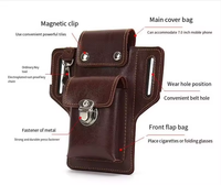 Pochette de téléphone portable étui de ceinture multifonction en cuir PU avec crochet de boucle de ceinture sacs mobiles universels pour iPhone pour Samsung
