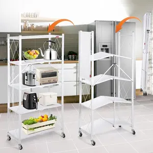 Usando alimentos que servem cozinha carrinho carrinho com 2 prateleiras e 2 gavetas girando cozinha armazenamento rack prateleira da cozinha com roda