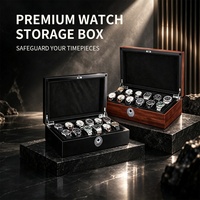 Boîte de rangement pour montres MINEESI de luxe personnalisée à 12 emplacements avec lecteur d'empreintes digitales, faite à la main, motif fleur de poirier, doublure en daim, antichoc, étanche et protectrice