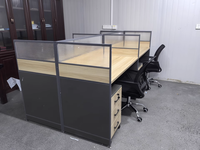 Table d'ordinateur modulaire contemporaine en métal Moderno, poste de travail de bureau avec armoire de rangement, mobilier commercial pour les écoles