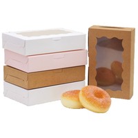 Boîte à gâteau rectangulaire à fenêtre transparente, en carton blanc, pour aliments, bonbons, pâtisseries et desserts, en papier kraft, pour l'exportation