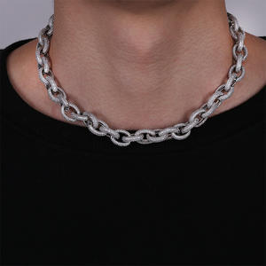 Nuevo collar de hombre de Hip Hop de alta calidad, collares de piedras CZ Micro pavimentadas chapados en Color dorado y plateado de latón helado, 18 "22" de longitud - Product Image 3