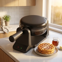 Gaufrier Professionnel 900W Haute Efficacité, Retournement à 180 Degrés, Revêtement Antiadhésif, Idéal pour Cafés et Boutiques de Petit-Déjeuner, Fourniture ODM