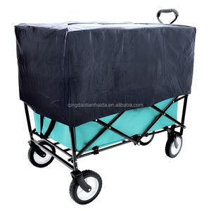Chariot pliable robuste de 360 lb avec 3 sacs de rangement et système d'arrimage, véhicule multifonctionnel pour le camping en extérieur - Product Image 2
