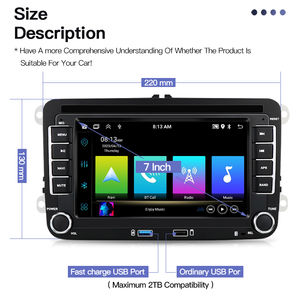 STWEI 7 Pulgadas Android para VW Volkswagen Jetta <span class=keywords><strong>Multivan</strong></span> <span class=keywords><strong>T5</strong></span> New Beetle, Sistema Multimedia de Navegación, Carplay, Autoradio, Reproductor de Radio, Wifi - Product Image 5