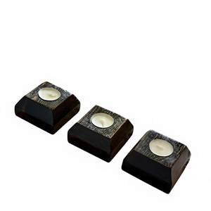 Wooden Rectangle Handmade Eco-Friendly Durable <b>Tea</b> Light Holder with Gold Frame Terrarium for Christmas Home Decoration - Product Image 5