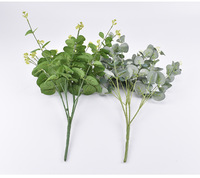 Fleurs artificielles en soie d'eucalyptus modernes faites à la main à 16 branches, pour la décoration de la maison, les mariages, les bouquets, les plantes murales et les accessoires de photographie en extérieur