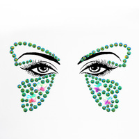 Autocollants Temporaires Pas Chers en Gros, Strass 3D, Art Corporel, Cristal, Visage, Sirène, Décoration Oculaire Tendance pour Fête