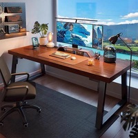 Bureau d'ordinateur simple pour adulte, bureau, chambre, e-sport, apprentissage à domicile, banc de travail mural long HD-0D-08