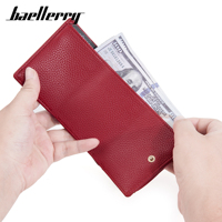 Dompet Wanita Baellerry RFID PU Kulit Model Pendek Multi-slot Tempat Koin Mini