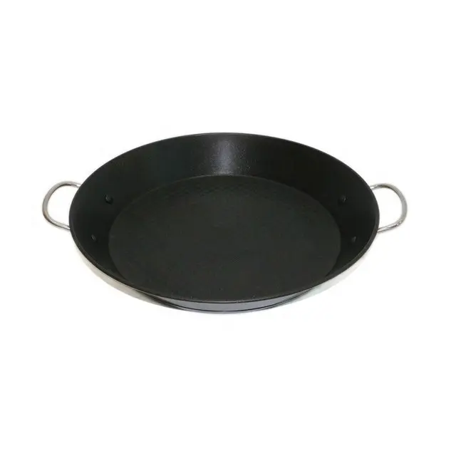 Dia. 9.5 Inch Stainless Steel Non Stick Coating Spanish Seafood Paella Pan With Glass Cover