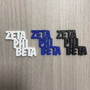 Pendientes de Madera con el Símbolo de Zeta Phi <span class=keywords><strong>Beta</strong></span> en Azul, Negro y Blanco, Hechos <span class=keywords><strong>a</strong></span> Mano en Fábrica, Pendientes de Sororidad Cortados con Láser para Mujer - Product Image 3