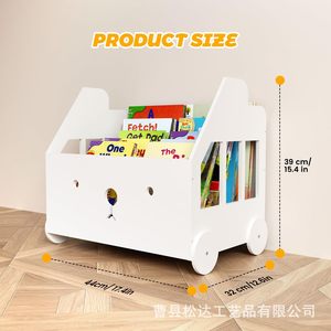 Étagère à livres Montessori pour enfants en bois simple, présentoir à livres illustrés multi-étages en bois massif sur pied - Product Image 4