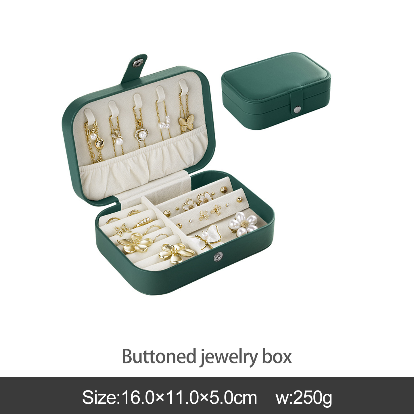 Boîte à bijoux verte