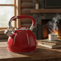 Bouilloire sifflante moderne en acier inoxydable pour la maison et le camping, capacité de 2 L, 2,5 L, 3 L, fond à induction