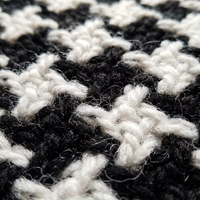 Hahnentritt-Muster Strickdecke Weiche Gemütliche Textur für Sofa und Bett Schwarz-Weiß Jacquard Dekorative Decke für Wohnzimmer