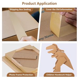 Cinta de Papel Kraft Autoadhesiva Laminada con PE, Cinta de Sellado de Cartones de Alta Resistencia para Envío, Embalaje de Exportación, Almacén y Comercio Electrónico - Product Image 4