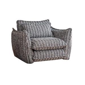 Fauteuil simple en tissu rayé rétro <span class=keywords><strong>Serea</strong></span>, canapé de loisirs minimaliste italien pour la maison et l'appartement - Product Image 4