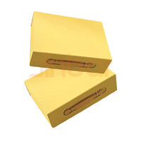 Boîtes cadeaux personnalisables de qualité supérieure, emballage jaune, boîte à robe avec poignée et insert en mousse pour boîte à bague de demande en mariage