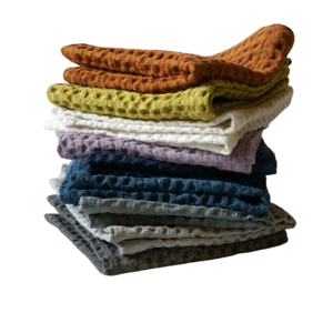 Wholesale Custom 38*64 cm 55 gram/piece check stock ready cotton terry tea <b>waffle</b> woven cloth cleaning kitchen dish towels - Product Image 2