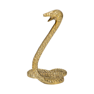 Statuetta di Serpente, Scultura Moderna in Metallo con Finitura Dorata, Elemento Decorativo per Scaffali, Tavoli, Ufficio e Soggiorno - Product Image 1