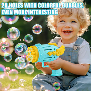 Venta al por mayor niños coloridos juguetes <span class=keywords><strong>de</strong></span> <span class=keywords><strong>burbujas</strong></span> 28 agujeros <span class=keywords><strong>de</strong></span> plástico eléctrico dispara agua pistola <span class=keywords><strong>de</strong></span> <span class=keywords><strong>burbujas</strong></span> <span class=keywords><strong>de</strong></span> juguete - Product Image 2