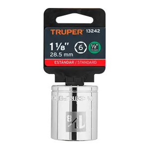 Boîte de 6 douilles à 6 points de 1-1/8 po, entraînement 1/2 po, TRUPER - Product Image 2