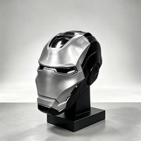 Casque de super-héros rouge et or pour adulte avec yeux LED, masque de cosplay en EVA portable pour fête d'Halloween
