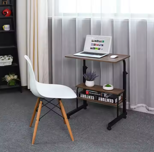 Bureau en bois multifonctionnel, polyvalent, pratique, durable, moderne, mobile, réglable en hauteur avec étagère de rangement pour usage domestique - Product Image 3