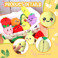 Boneka lembut alpukat Mini stroberi oranye nanas Persik boneka Lemon gantungan kunci tas tangan liontin mesin cakar buah mainan mewah