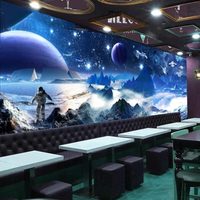 Papier peint mural 3D personnalisé, espace, astronaute, planète géante, galaxie, ciel étoilé, imperméable, pour chambre à coucher, cuisine, décoration commerciale
