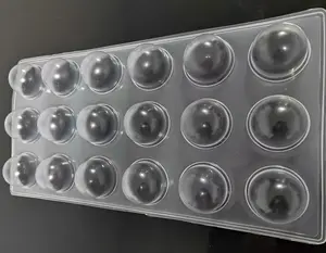 Custom 18 Cavity Blister Transparent PP Plastic Vacuum Forming Disposable Frozen Dumpling Trays Meatball Packaging Tray